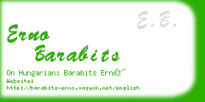 erno barabits business card